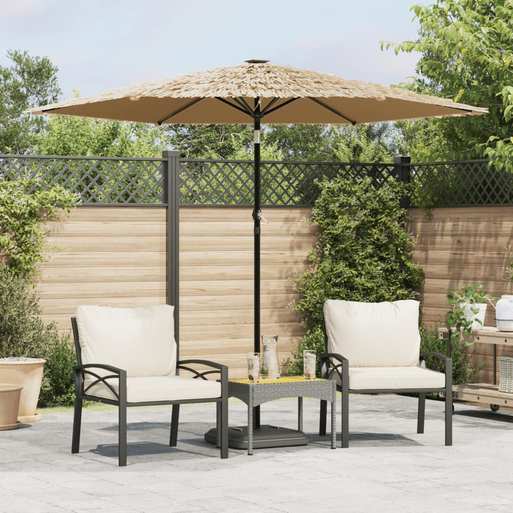 Parasol ogrodowy z LED, stalowy słupek, brązowy, 268x268x226 cm