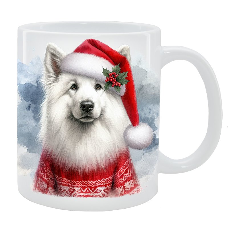 Kubek z psem Biały Owczarek Szwajcarski - Kolekcja Świąteczna