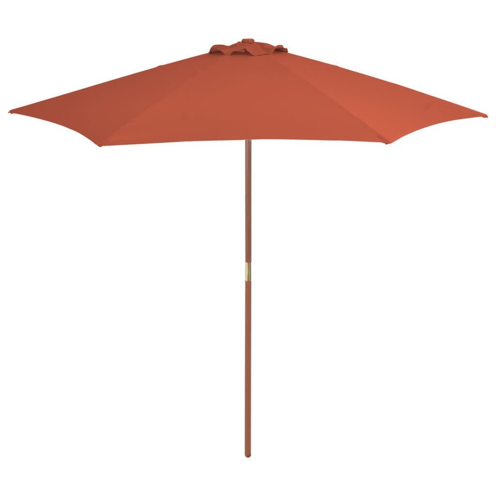 Parasol ogrodowy na drewnianym słupku, 270 cm, terakota