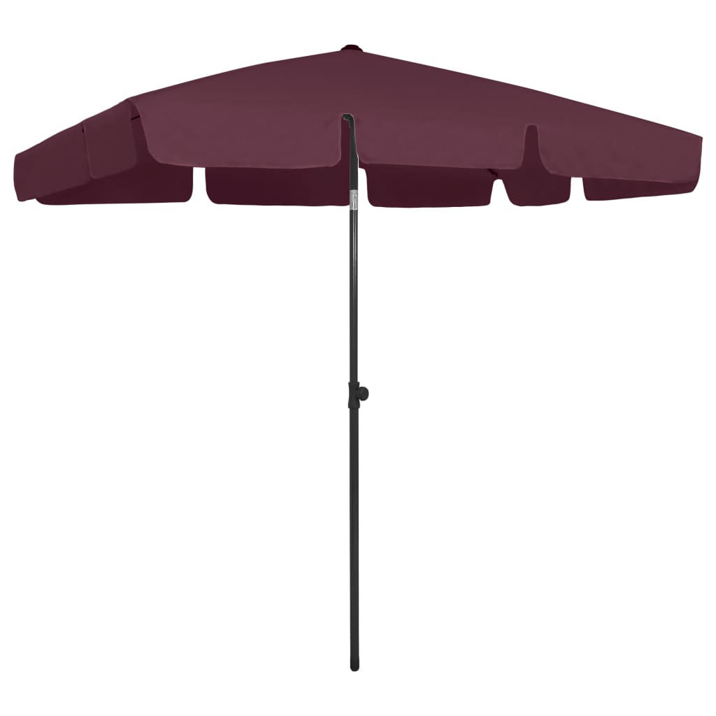 Parasol plażowy, bordowy, 200x125 cm
