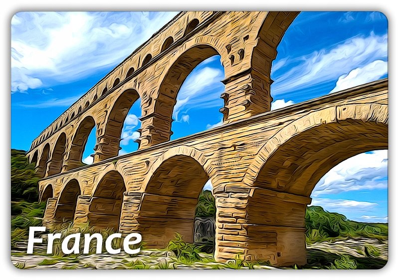FRANCJA - Pont du Gard - Prowancja - Akwedukt - Magnes na lodówkę