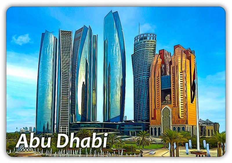ABU DHABI - Etihad Towers - Wieżowce - Abu Zabi - Magnes na lodówkę