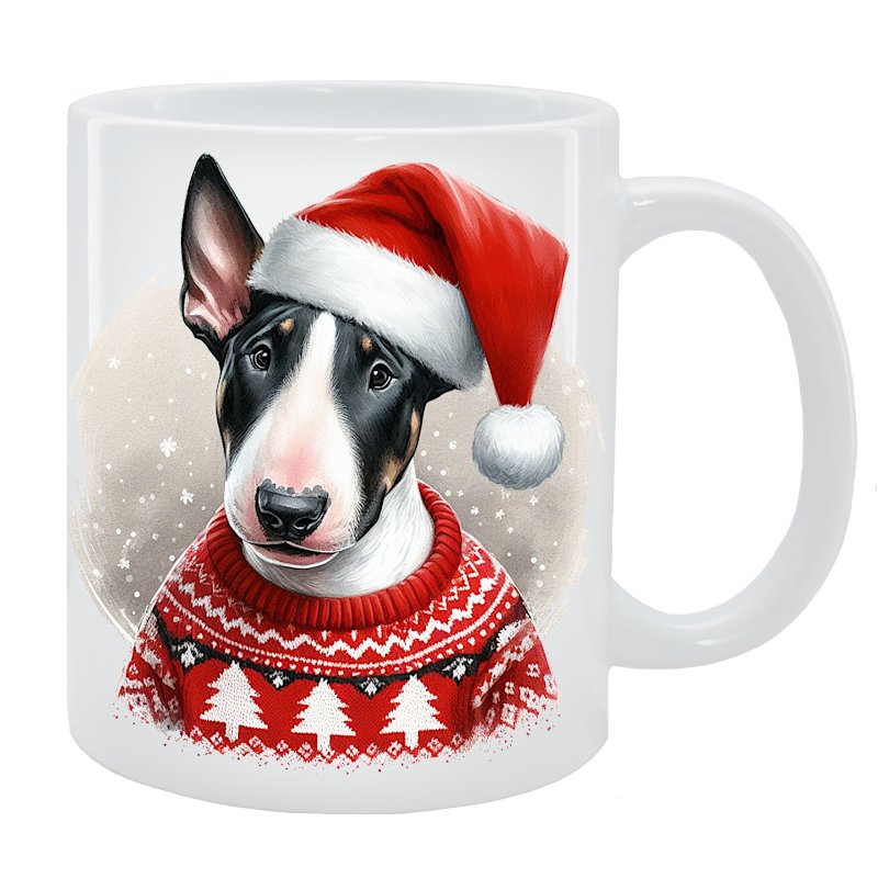 Kubek z psem Bulterier - Kolekcja Świąteczna