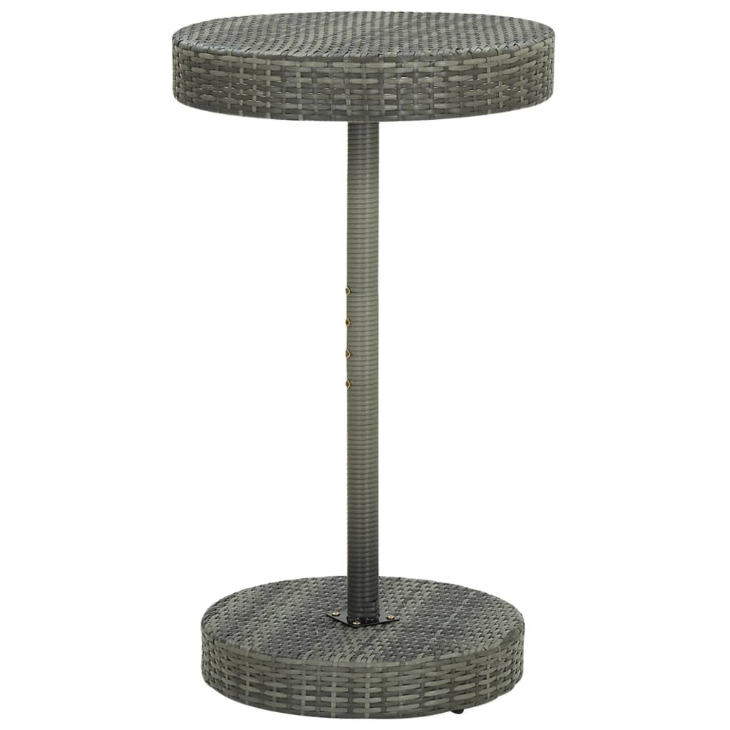 Stolik ogrodowy, szary, 60,5x106 cm, polirattan