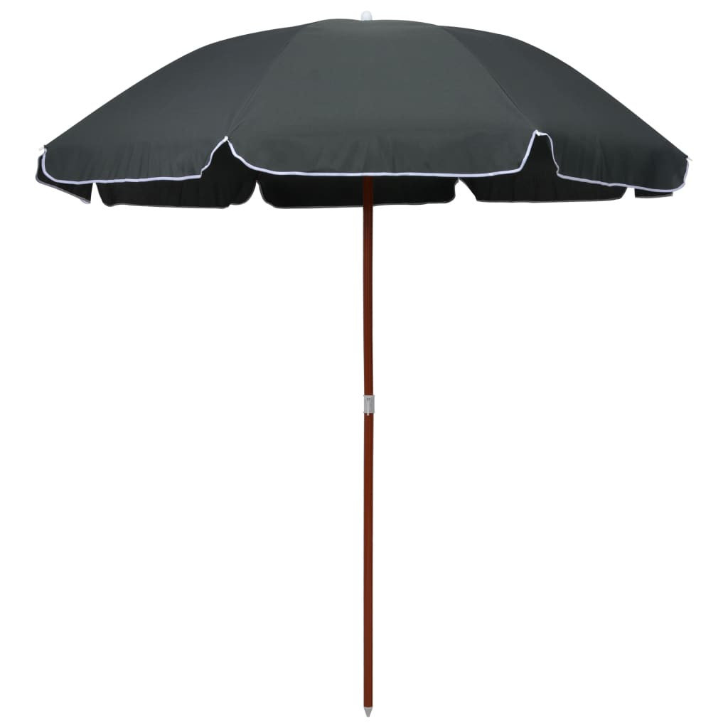 Parasol ogrodowy na stalowym słupku, 240 cm, antracytowy