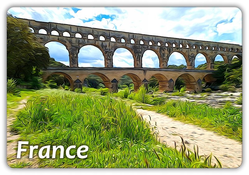 FRANCJA - Pont du Gard - Prowancja - France - Akwedukt - Magnes na lodówkę