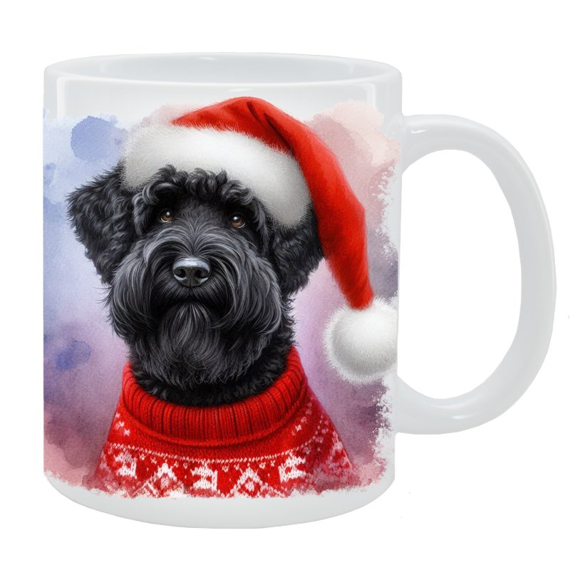 Kubek z psem Czarny terier rosyjski - Kolekcja Świąteczna