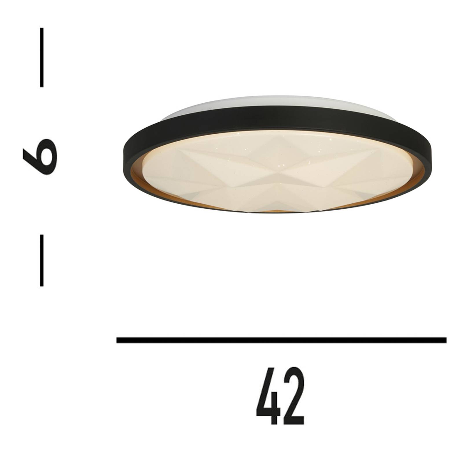 Searchlight Lampa sufitowa LED Satellite czarna Ø 42cm stal pilot
