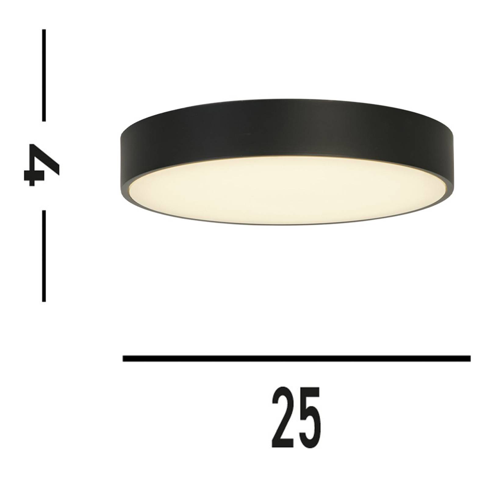 Searchlight Lampa sufitowa LED Palma, czarna, Ø 25 cm, stal/akryl