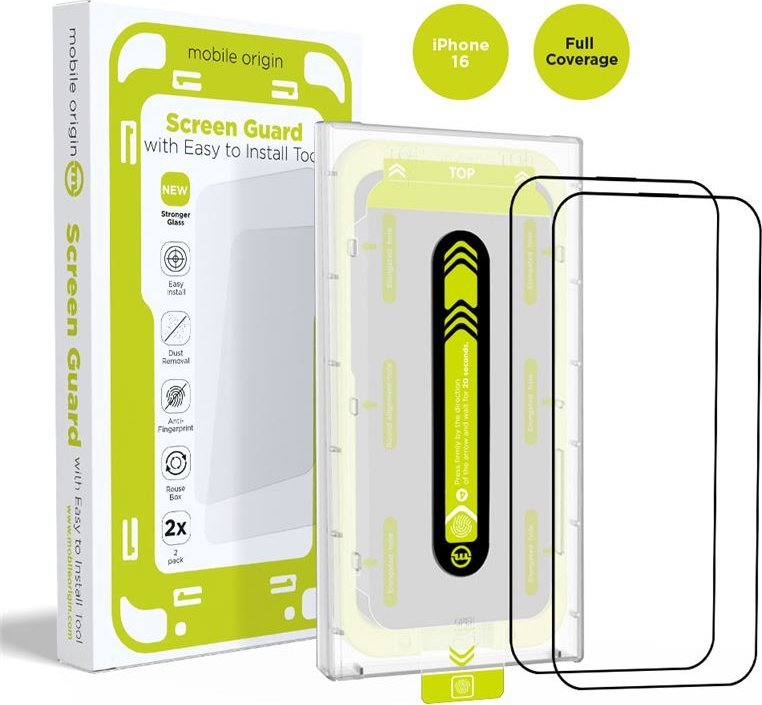 MOBILE ORIGIN Screen Guard z aplikatorem, 2 szt. do iPhone 16