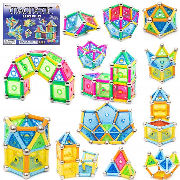 Klocki Magnetyczne Panels 110 Magnetic World Klocki Konstrukcyjne Magnes