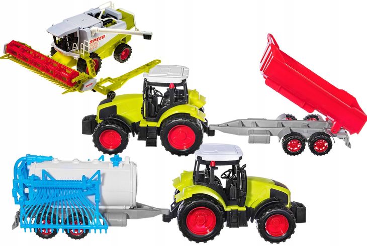 Zestaw Farmera 3w1 Kombajn 2 Traktory 2 Maszyny Zabawki Dla Dzieci Prezent