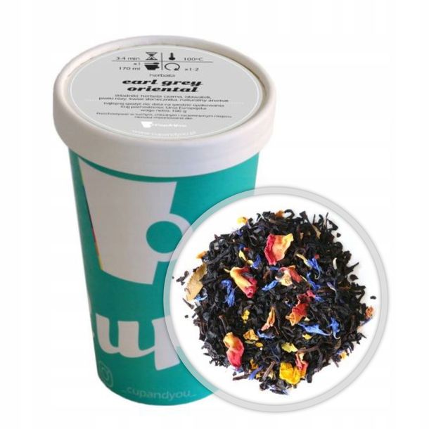 Najlepsza liściasta czarna herbata EARL GREY ORIENTAL płatki róży 100g