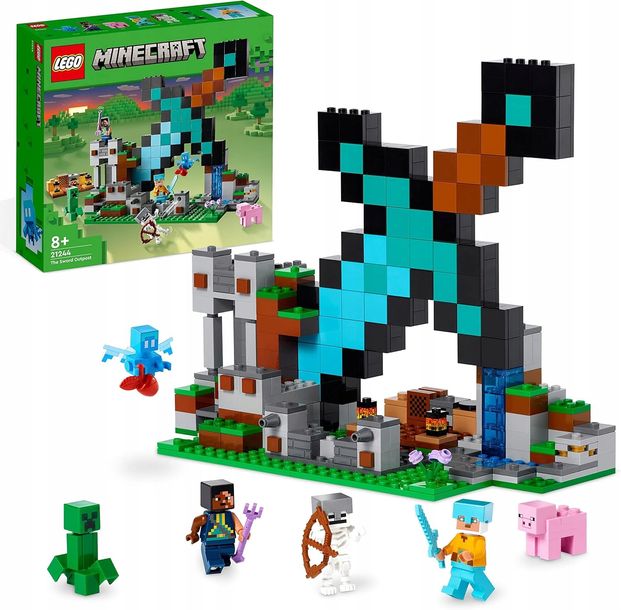 Nowe Lego Minecraft Diamentowy Miecz Bastion Baza Rycerz Szkielet Creeper