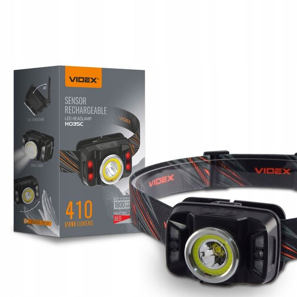 Latarka czołowa H035C LED Videx 410lm PREMIUM