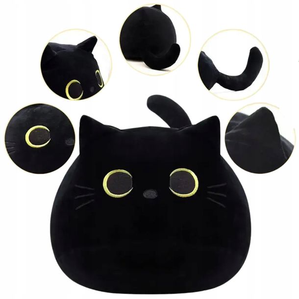 Miękki Okrągły Kotek Poduszka Maskotka Pluszak Dla Dzieci Rozmiar M 30cm