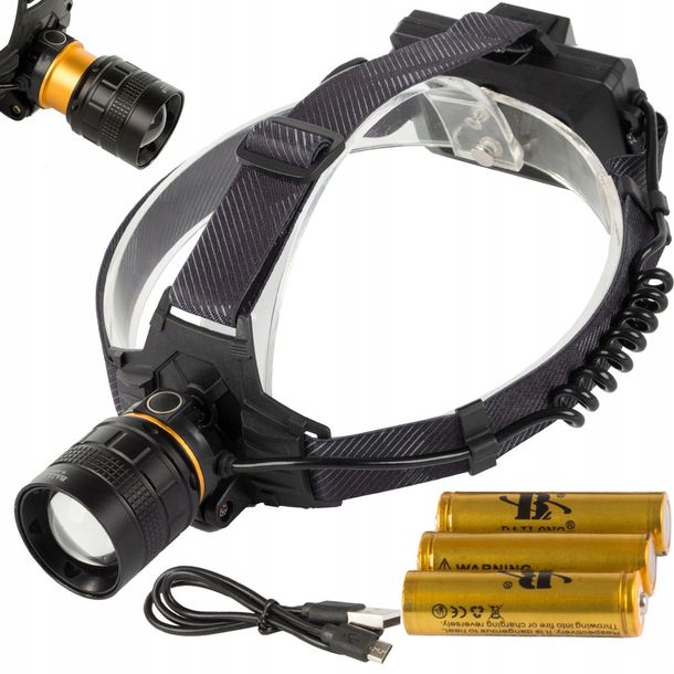 Latarka Czołowa Bailong Led Xhp160 Powerbank Zoom Mocna Czołówka Na Głowę