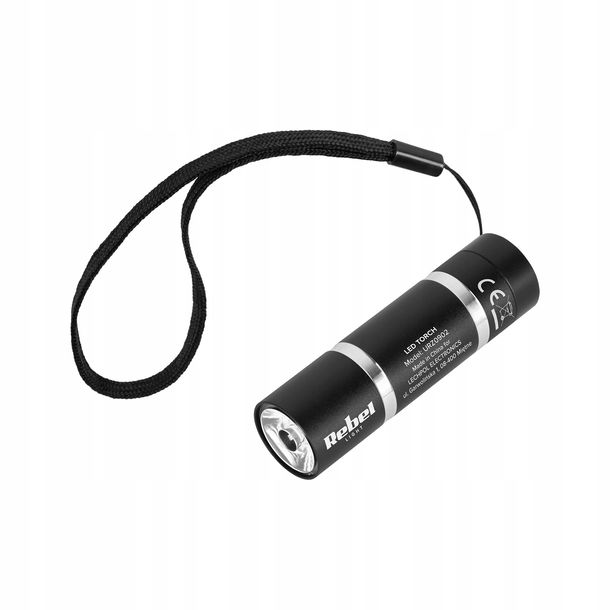 Latarka 1W aluminiowa, REBEL URZ0902
