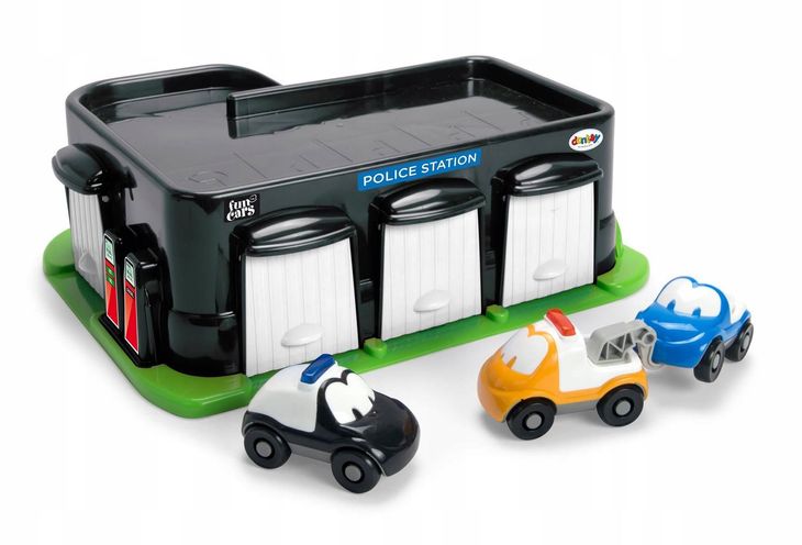 Garaż Policyjny Fun Cars Z 3 Autami Dantoy