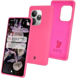 Bizon Silikonowe etui Soft Case do Realme GT 6 / 6T / Neo 6 / Neo 6 SE, neonowo-różowe