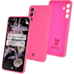 Bizon Silikonowe etui Soft Case do Galaxy M55 5G, neonowo-różowe