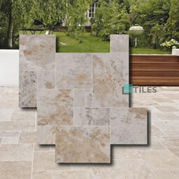 Tiles Tawertyn Light Bębnowany French Pattern 12mm 1kpl= 0,742m2 Komplet Rzymski