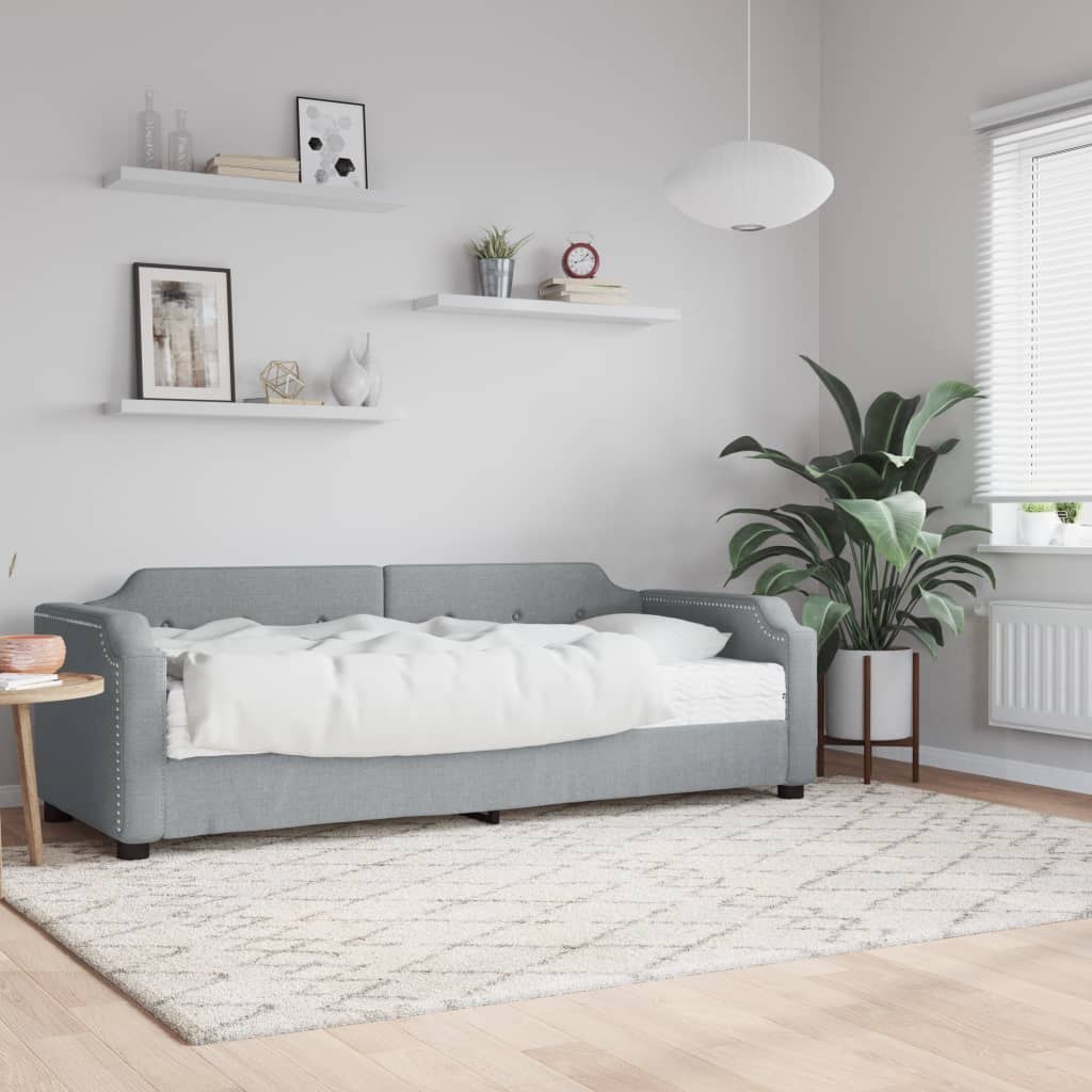 Sofa z materacem do spania, jasnoszara, 100x200 cm, tkanina Lumarko!