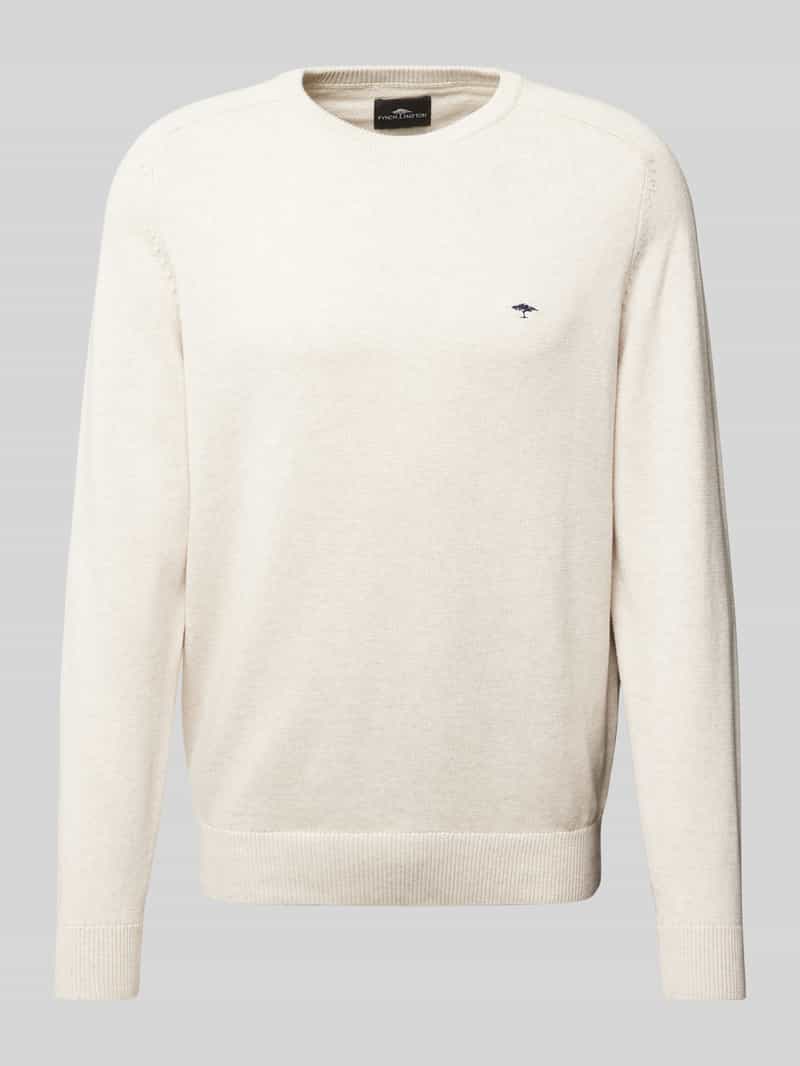 Sweter z dzianiny z wyhaftowanym logo