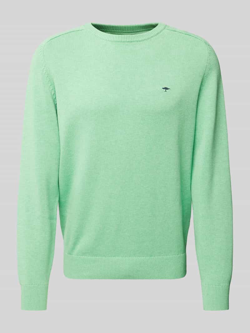 Sweter z dzianiny z wyhaftowanym logo
