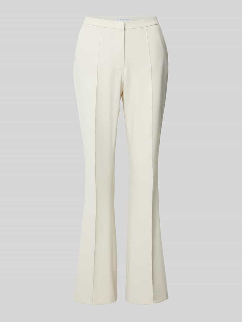 Spodnie materiałowe rozkloszowane z przeszytymi kantami model ‘DORO’