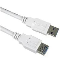 Przedłużacz PremiumCord USB 3.0 Super-speed 5Gbps A-A, MF, 9pin, 3m, biały