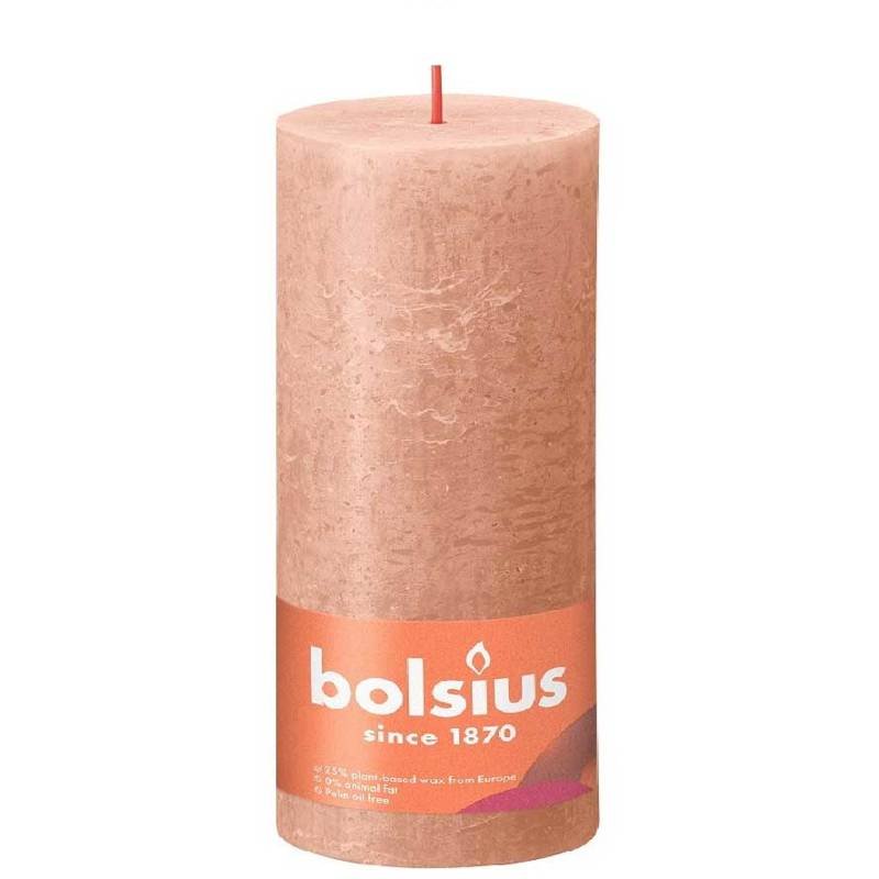 Bolsius świeca bryłowa pieńkowa rustykalna słupek Rustic XXL Shine 200/100 mm 20 cm - Kremowy Karmel Creamy Caramel