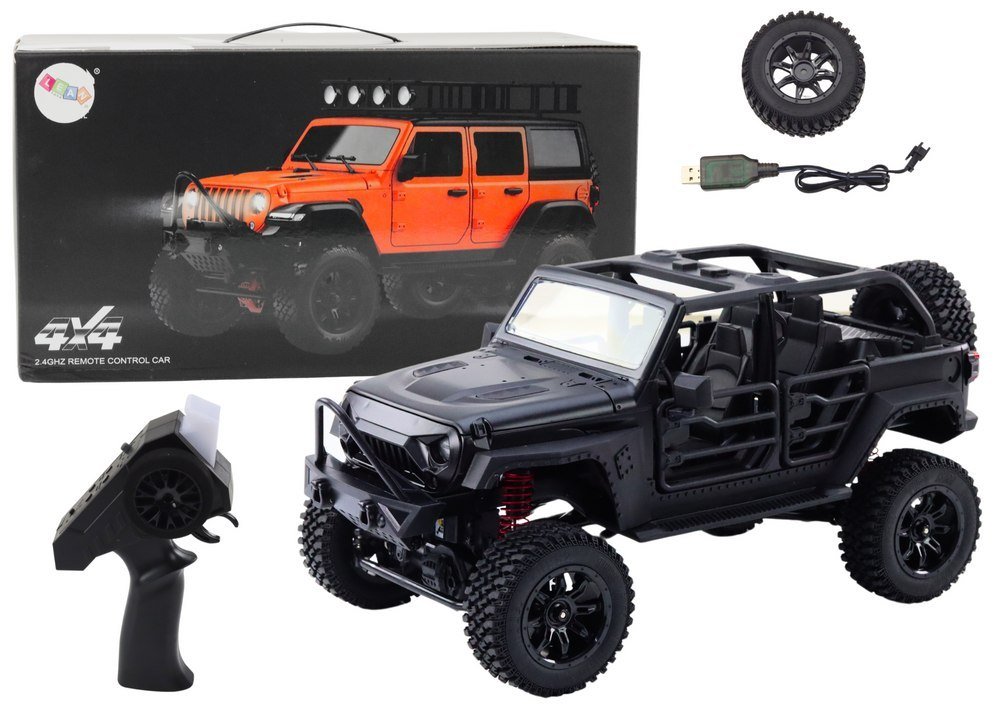 Auto Terenowe Zdalnie Sterowane Rc 2.4G Napęd 4X4 Czarny