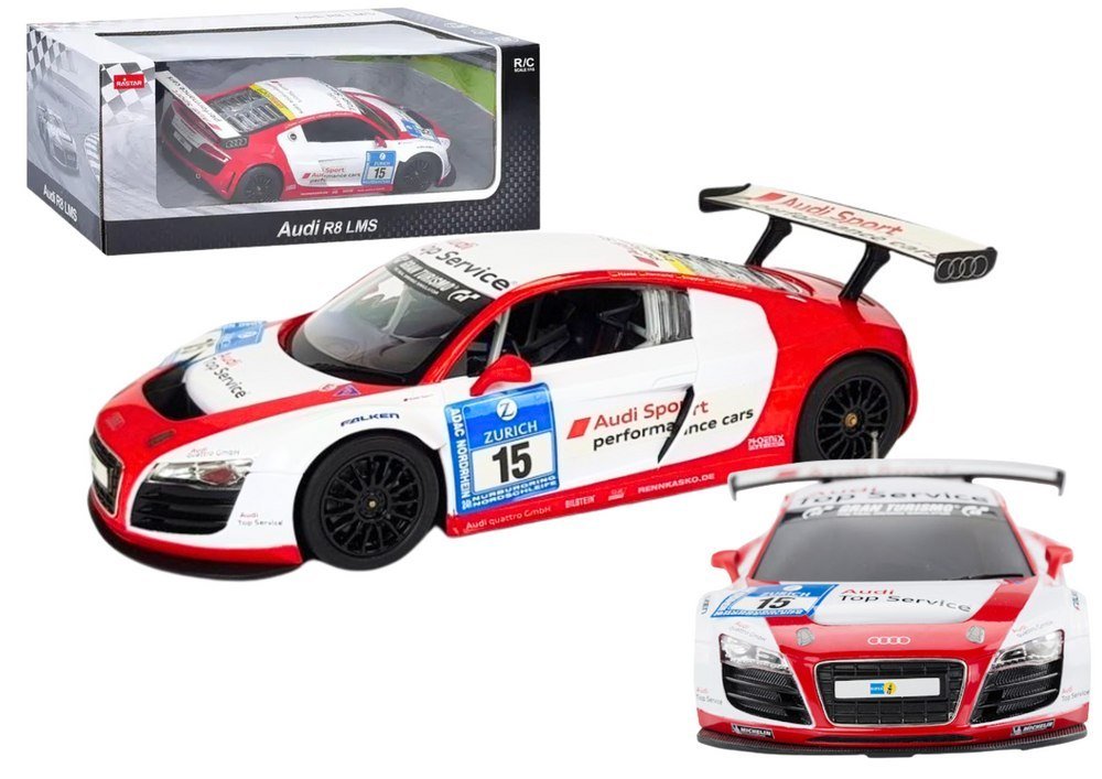 Auto R/C 1:24 Zdalnie Sterowane Sportowe Audi R8 Lms Białe