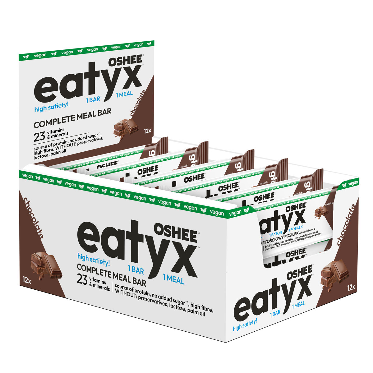 EATYX POSIŁEK W FORMIE BATONA VEGAN CZEKOLADA 12x60g