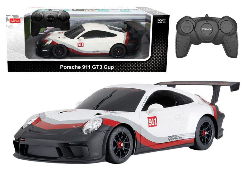 Auto Rc 1:18 Rastar Porshe 911 Gt3 Biało-Szare