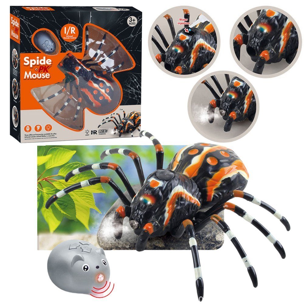 Zdalnie Sterowany Pająk Tarantula Podczerwień Czarny R/C St