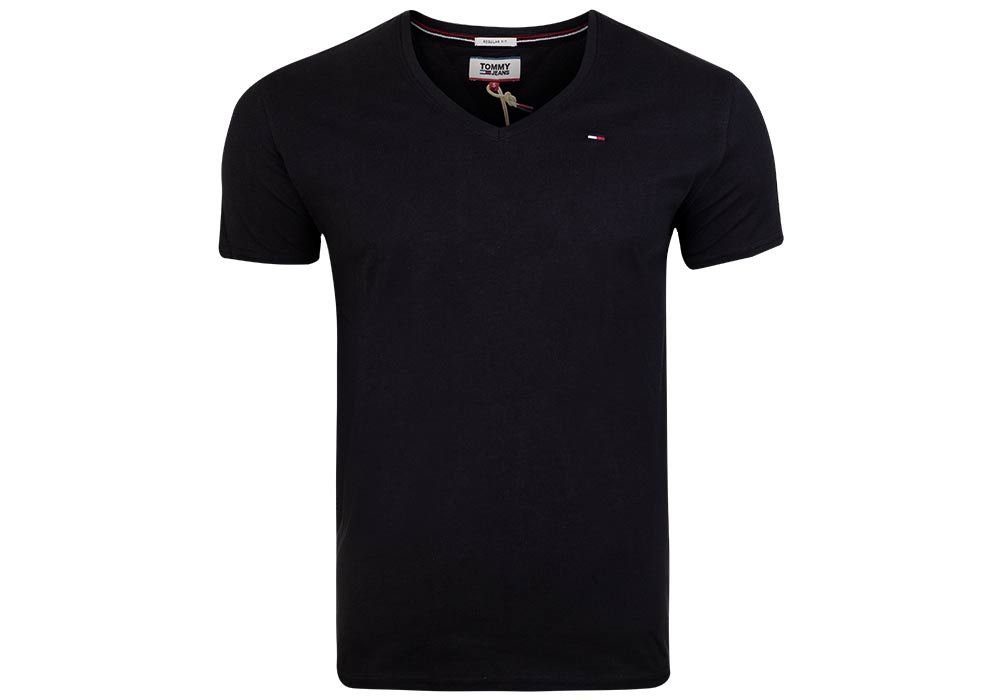 TOMMY HILFIGER KOSZULKA MĘSKA T-SHIRT TJM ORIGINAL JERSEY V NECK TEE BLACK DM0DM04410 078 M