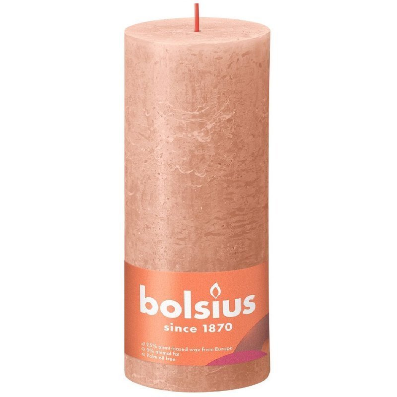 Bolsius świeca bryłowa pieńkowa rustykalna słupek Rustic XXL Shine 300/100 mm 30 cm - Kremowy Karmel Creamy Caramel