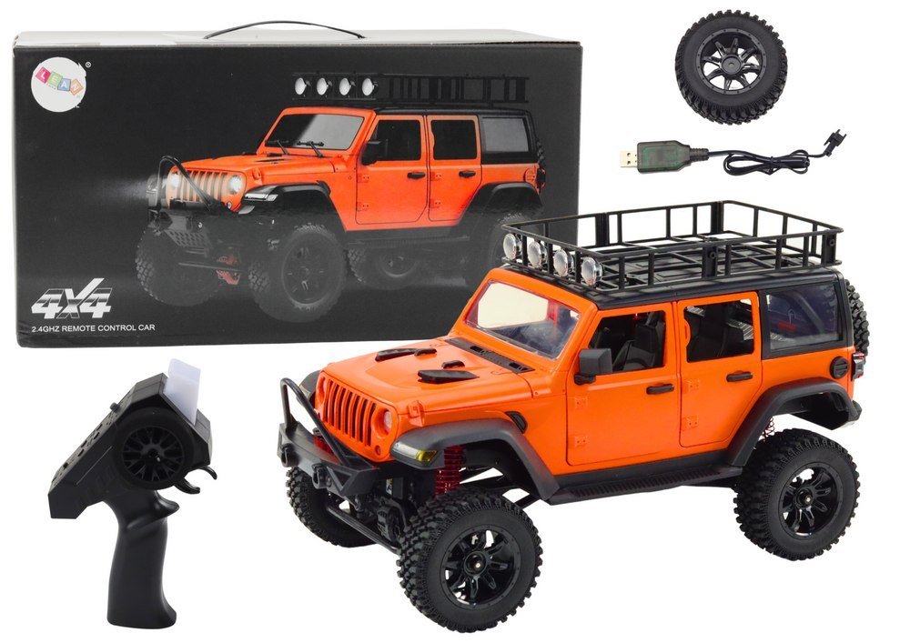 Auto Terenowe Zdalnie Sterowane Rc 2.4G Napęd 4X4 Pomarańczowy