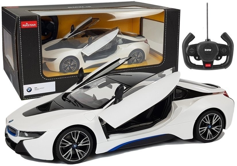 Auto R/C Bmw I8 Rastar 1:14 Biały Drzwi Automatyczne
