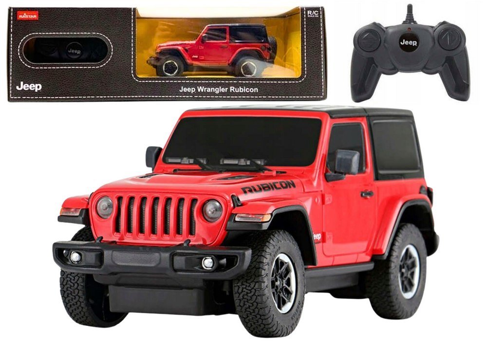 Auto R/C 1:24 Zdalnie Sterowany Jeep Wrangler Jl Rubicon Czerwony