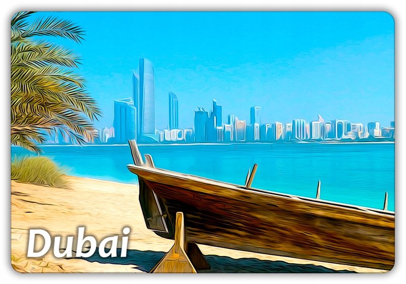 DUBAJ - Emiraty - Wieżowce - Dubai Marina - Magnes na lodówkę