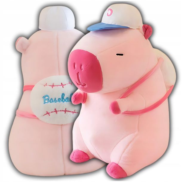 Pluszowa Zabawka Kapibara Z Plecakiem Sportowiec Tenis Baseball 25cm Plecak
