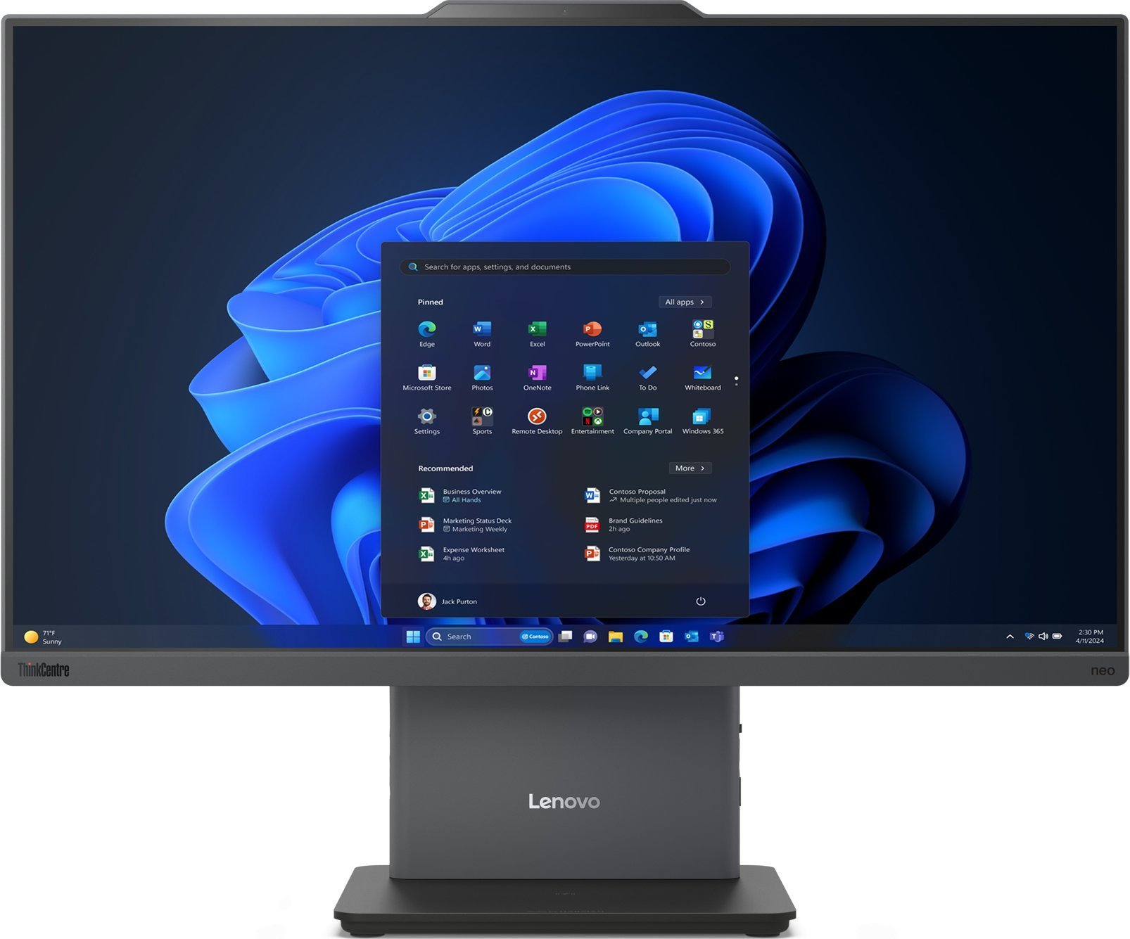 Komputer Lenovo Lenovo ThinkCentre Neo 50a Gen 5 12SD - All-in-One Komplettlosung - mit Monitorstander - Core i5 13420H / 2.1 GHz - RAM 16 GB - SSD 512 GB - TCG Opal Encryption 2, NVMe - UHD Graphics - 1GbE, Bluetooth 5.2, Wi-Fi 6 - WLAN: 802.11a/b/g/n/