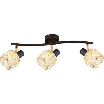 Potrójna lampa przysufitowa Dubai 93-30191 Candellux z kryształkami czarna bursztynowa złota
