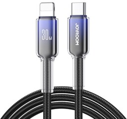 Joyroom Kabel do ładowania / transmisji danych Crystal-Clear Series USB-C do Lightning, 30W PD, 1.2m, czarny