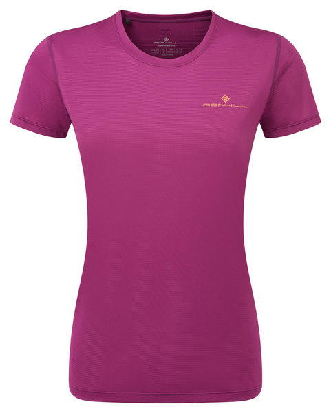 RONHILL Koszulka biegowa damska TECH SS TEE blackcurrant/mango