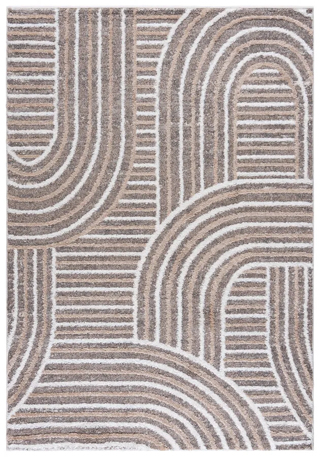 Nowoczesny brązowy dywan w stylowy wzór W9-P98