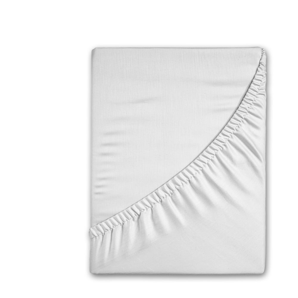 Białe flanelowe prześcieradło z gumką 90x200 cm – Good Morning